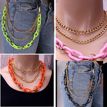 2021 New Trendy Colorful Acrylic Waist Chain Hip Hop Punk Metal Belly Chain For Jeans Trousers Casual Ladies Female Waistband 2024 - buy cheap