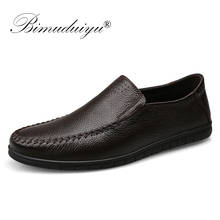 BIMUDUIYU Mens Moccasin Shoes Genuine leather Comfortable Casual Italian Loafers Big Size 39-46 Design Driving Men Flat Footwear 2024 - buy cheap