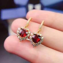 Party Gift Super Good Color 100% Real and Natural Garget Earring 925 Sterling Silver Garnet Earring 2024 - buy cheap