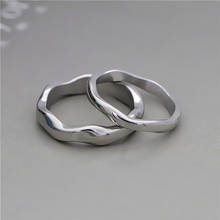 Обручальное кольцо из полированной нержавеющей стали, волнистое кольцо для влюбленных пар в подарок парню OSR374 2024 - купить недорого