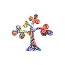 Art Tree Graffiti Furnishings Plants Lucky Fortune Tree Colored Resin Crafts Modern Creative Room Dining Jewelry Home Gifts 2024 - buy cheap