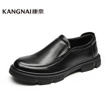 KANGNAI Men Business Casual Shoes Genuine Leather Classic Black Slip on Oxfords Office Shoes for Man Shoes 2020 2024 - buy cheap