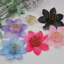 20 piezas Mix Organza, flores rosas con cintas, lazos, Apliques de fieltro acolchados, A259 2024 - compra barato