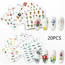 20 projetos primavera tema geométrico flor folhas prego adesivos definir rosto imagem borboleta frutas decalques sliders manicure decoração 2024 - compre barato