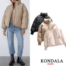 Women Thick Jacket Winter Coat za 2020  White Beige Black Cotton Padded Coat Women Warm Parka Pocket Zipper Female Coat Outwear 2024 - buy cheap