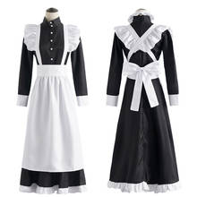 British Style Maid Dress Cosplay Animation World Cafeteria Cafe Uniforn Lolita Black and White Maid Long Dress masculine Costume 2024 - buy cheap