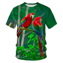 Animais cósmicos, papagaios, flores e pássaros, nova moda retro, roupas de rua engraçadas, 3d impresso unisex verão camisetas 2020 2024 - compre barato