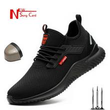 New song card Men Work Safety Shoes Indestructible Steel Toe Cap Work Boots Lightweight Breathable Safety Sneakers Dropshipping 2024 - buy cheap