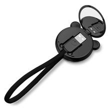 PADCOVER-diseño de oso con espejo, Mini Cable de carga Micro USB corto para iPhone 2024 - compra barato