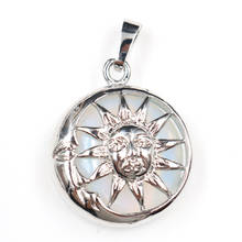 Unique Design Silver Plated Sun Tiger Eye Stone Round Pendant Opalite Opal Jewelry 2024 - buy cheap