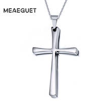 Meaeguet Trending Christian Cross Pendant Necklace Men 316L Stainless Steel Chain Boutique Jesus Crucifix Necklaces 2024 - buy cheap