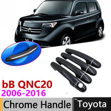 Black Carbon Fiber Door Handle Cover for Toyota bB QNC20 2006~2016 Car Accessories Stickers Trim Set 2007 2008 2009 2011 2012 2024 - buy cheap