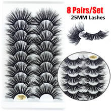 False Eyelashes 8Pairs 25MM 4DMink Eye Lash Natural Wispies Fluffy Full Volume Lashes Handmade Cruelty-free Eyelashes Extension 2024 - buy cheap