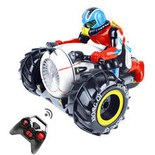 motorcycles 2.4G remote control amphibious child motorcycle rc boat Rotary tipping off-road rc stunt car kids toy model gift 2024 - buy cheap