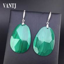 VANTJ Natural Malachite Earrings Sterling 925 Silver Big Stonte Water Drop Crystal Fine Jewelry For Woman Lady Man Party Gift 2024 - buy cheap
