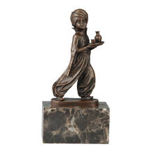Estatua árabe de bronce para adolescente, escultura para niño, estatuilla antigua de arte, decoración para habitación de niños 2024 - compra barato