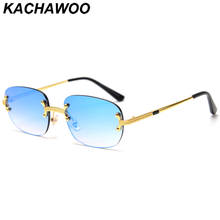 Kachawoo retro sunglasses rimless male women fashion eyeglasses men square uv400 new year gifts high quality hot European 2024 - buy cheap