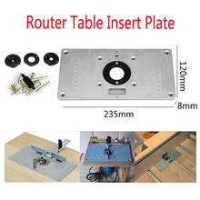 1 conjunto de mesa do roteador placa inserção bancos madeira alumínio roteador trimmer modelos máquina gravura com 4 ferramentas anel novo 2024 - compre barato