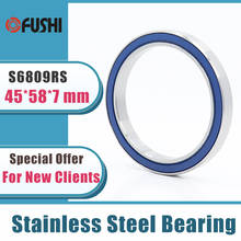 5PCS S6809RS Bearing 45*58*7 mm ABEC-3 440C Stainless Steel S 6809RS Ball Bearings 6809 Stainless Steel Ball Bearing 2024 - buy cheap