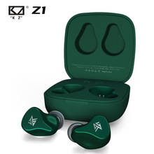 Беспроводные наушники KZ Z1 TWS, Bluetooth V5.0, Двойные магнитные динамические наушники с сенсорным управлением, шумоподавление, наушники 2024 - купить недорого