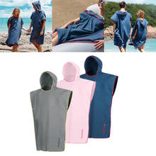 Praia surf poncho, super água absorvente wetsuit mudando toalha robe com capuz para surf natação banho, oversized 2024 - compre barato