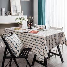 Mantel Rectangular de algodón y lino con estampado de tira Vertical, cubierta para mesa de comedor de boda, decoración textil para mesa de té 2024 - compra barato
