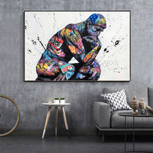 Thinker Man Graffiti Art Paintings on the Wall Art Posters and Prints Portrait of Think Canvas Pictures For Living Room Cuadros 2024 - buy cheap