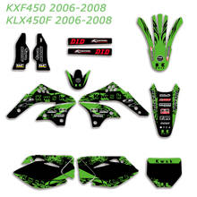 Полный графический фон наклейки Набор наклеек для Kawasaki KXF450 KLX450F KXF 450 KLX 450F KLX 450 F 2006 2007 2008 2024 - купить недорого