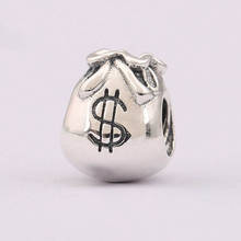 S925 grânulo de prata diy jóias riqueza dinheiro saco encantos do dólar ajuste pulseira feminina 2024 - compre barato