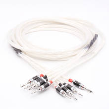 Pair Silver plated OFC Speaker cable with Carbon fiber Banana plug For High End Speaker 2024 - buy cheap