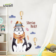 Cartoon Mr. husky Wall Stickers For Kids Room Bedroom Decor Living room Background Wall Decoration Self-adhesive Home Decor Door 2024 - buy cheap