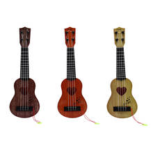 Мини-укулеле для начинающих, безопасная классическая простая гитара, 4 струны, развивающий музыкальный концертный инструмент, игрушка для детей, рождественский подарок 2024 - купить недорого