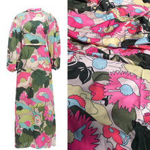 Tecido de poliéster para blusa feminina, vestido de verão estampado com flores na moda de 100x145cm para costura diy 2024 - compre barato