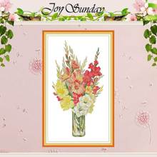 Gladiolus pintura de flor contagem 11ct 14ct, conjuntos de ponto cruz diy, kits de ponto cruz chinês, bordado, bordado, decoração de casa 2024 - compre barato