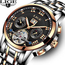 2020 New LIGE Watch Men Top Brand Luxury Business Watches Automatic Mechanical Watch Men Stainless Steel Clock Relogio Masculino 2024 - buy cheap