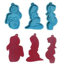 Shiny Breastfeeding Mother Baby Mold Silicone Mold Epoxy Resin Keychains Mould F3MF 2024 - buy cheap