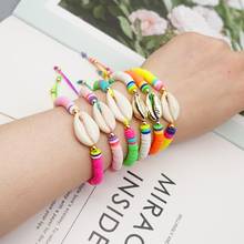 Shinus Boho HeiShi Disc Beads Bracelet Seashell Bracelets Women 2021 Summer Beach Pulseras Colorful Shell Adjustable Jewelry 2024 - buy cheap