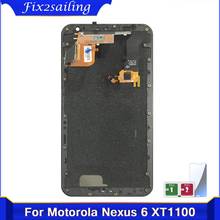 Pantalla LCD con marco para móvil, montaje de digitalizador táctil para Moto Google Nexus 6, XT1100, XT1103 2024 - compra barato