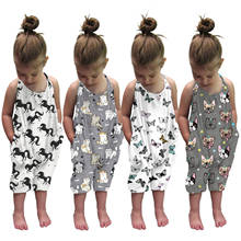 Toddler Girls Baby Kids Jumpsuit One Piece Cartoon Strap Rompers Playsuits Summer Outfits Dresses Girl Summer Clothes 2021 2024 - buy cheap