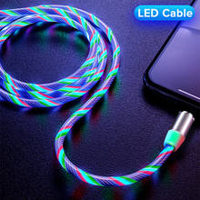 Магнитный течёт светодиодный кабель Micro USB для samsung S10 S9 type-c зарядное устройство для huawei магнитное зарядное устройство usb type C кабели 2024 - купить недорого