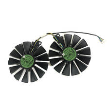 Cooler para placa de vídeo, 2 peças t129215bm rx580/570/470 ventilador para placa gráfica asus drive/8g rog strix rx570 rx 470 oc 2024 - compre barato