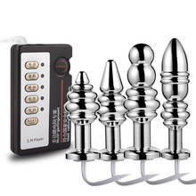 Stainless Steel Anal Player Metal Anal Sex Toys For Adults Electro Shock Massage Butt Plug Electric Shock 2024 - buy cheap