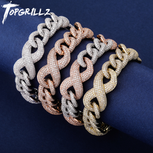Topgl pulseira cubana de bloqueio quadrado, 14mm masculina, conjunto aaa + pedras cz, bracelete de hip hop, joia de presente 2024 - compre barato