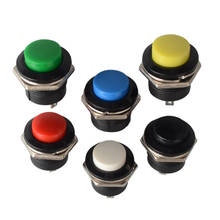 Interruptor de botón momentáneo, 10 piezas, 16mm, 6A/125VAC 3A/250VAC, interruptores redondos, R13-507, negro, rojo, verde, blanco, azul, amarillo 2024 - compra barato