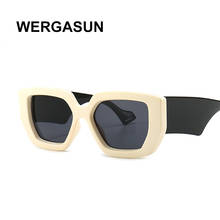 WERGASUN Sunglasses Women Trendy Vintage Brand Designer Hip Hop Square Gradient Lens Sun Glasses Female UV400 2024 - buy cheap