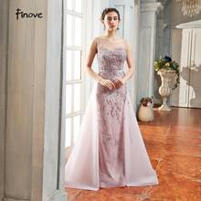 Finove 2020 Evening Dresses Sexy O-neck Beaded Mermaid Dress Long Floor Length Elegant Party Prom Gowns For Women 2024 - купить недорого