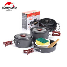 Naturehike Store 2-3 Person Picnic Pot Outdoor Camping 4 in 1 Camping Pot sets Cookware Portable Pot 2024 - buy cheap