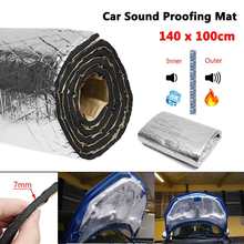 7mm 30x50cm 140/100*100cm Car Hood Engine Firewall Heat Mat Deadener Sound Insulation Deadening Material Aluminum 2024 - купить недорого