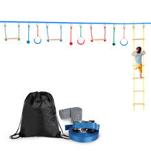 Slackline-kit de barras de macaco para crianças, trava de obstáculo, selva, corda de escalada, nó de correia, barra horizontal, escada 2024 - compre barato