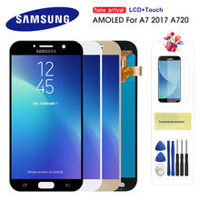 Оригинальный Super AMOLED ЖК-экран для Samsung Galaxy A7 2017 A720 A720F A720M, сменный дигитайзер сенсорного экрана в сборе для A720 2024 - купить недорого